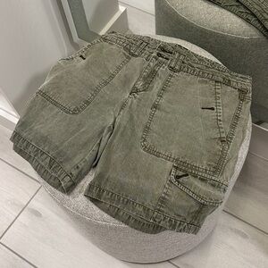 Ladies Olive Cargo Shorts